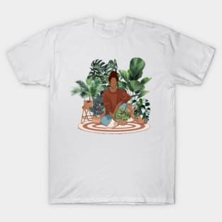 Girl with plants 4 T-Shirt